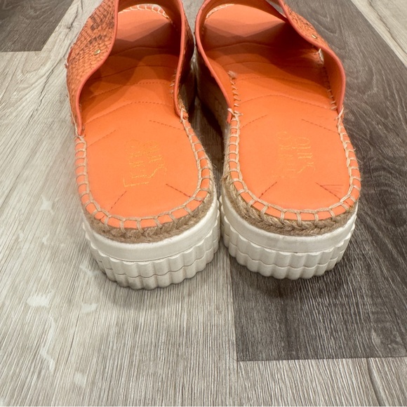 Franco Sarto Birch Slide Sandals Womens 10M Leather Espadrille Snakeskin Chunky - Picture 5 of 8